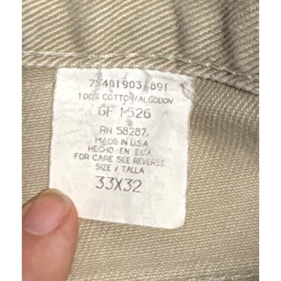 Faded Glory Mens Beige Jeans 33x32 100% Cotton Denim Made In USA Straight-Leg - Picture 5 of 8